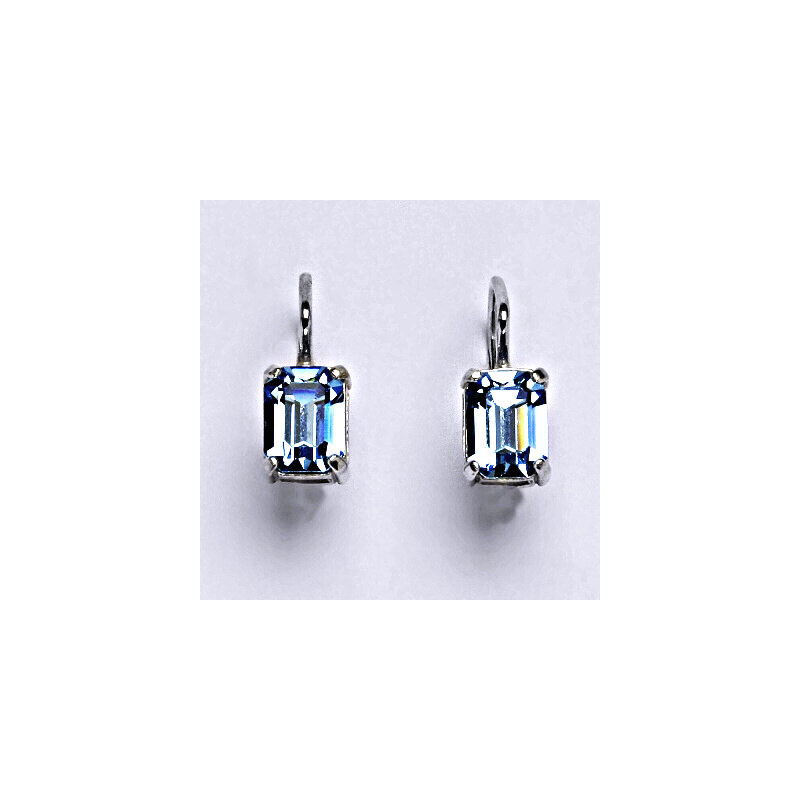 Čištín s.r.o. Stříbrné náušnice se Swarovski krystalem akvamarín