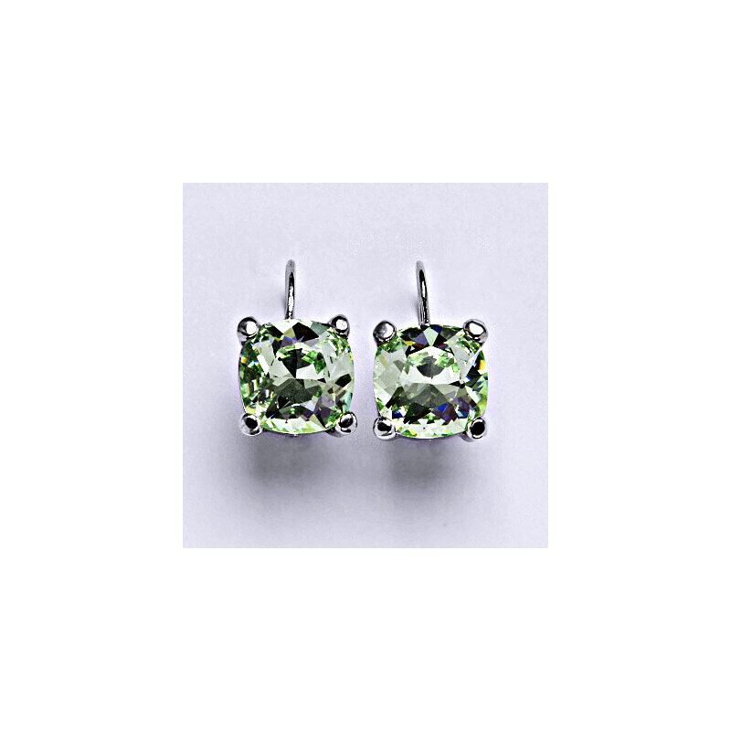 Čištín s.r.o. Stříbrné náušnice se Swarovski krystalem chrysolit