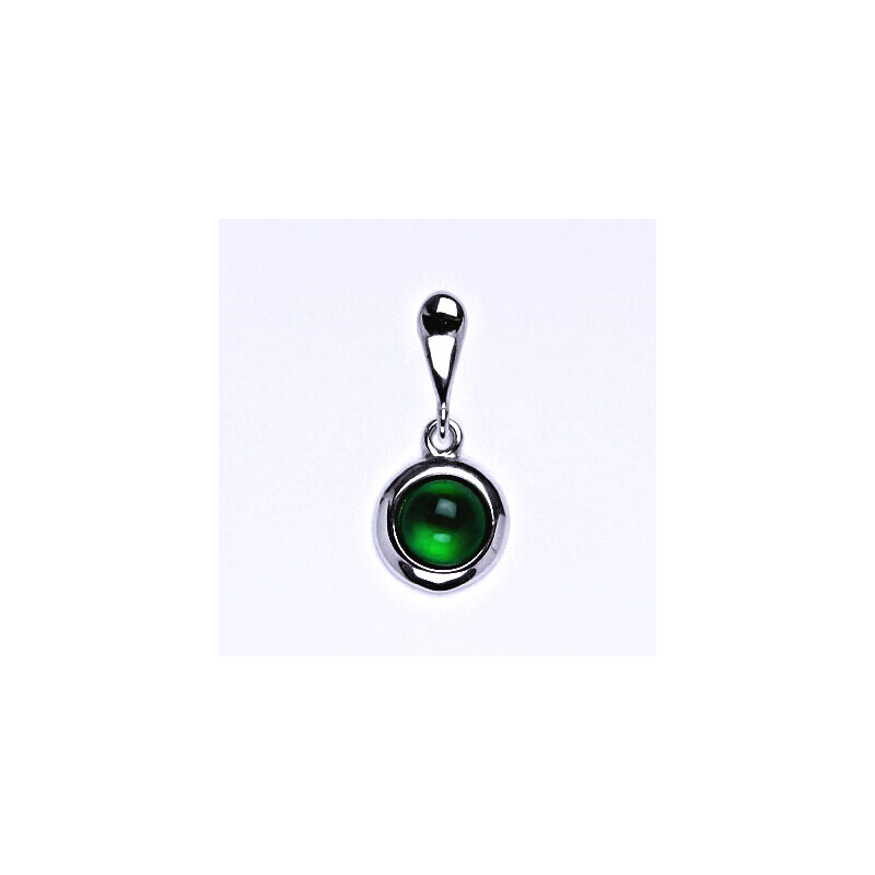 Čištín s.r.o. Přívěsek ze stříbra, přírodní green agate, zelený