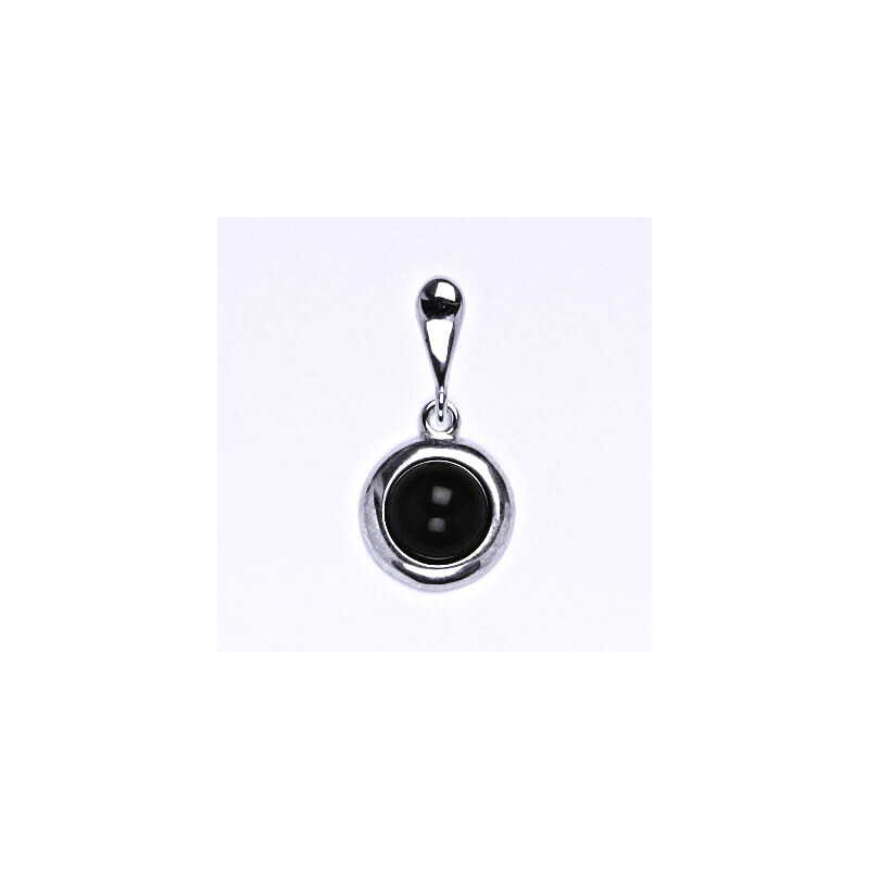 Čištín s.r.o. Přívěsek ze stříbra s přírodním kamenem onyx 7 mm,