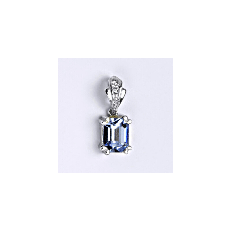 Stříbrný přívěšek s krystalem light safír, P 1201/1 30281847