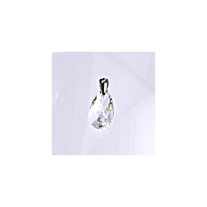 Čištín s.r.o. Stříbrný přívěšek s čirým krystalem Swarovski,