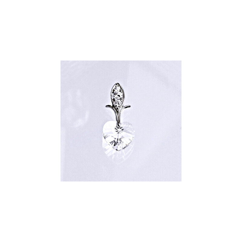 Čištín s.r.o. Stříbrný přívěšek s čirým krystalem Swarovski,