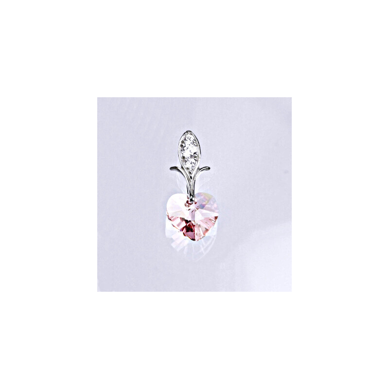 Čištín s.r.o. Stříbrný přívěšek s krystalem Swarovski rose,