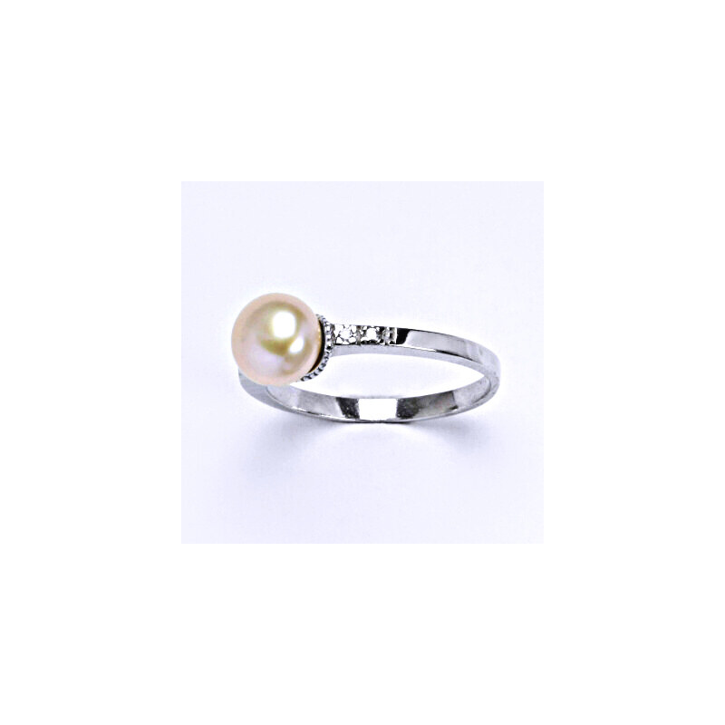 Čištín s.r.o. Stříbrný prsten s růžovou přírodní perlou 8 mm, T