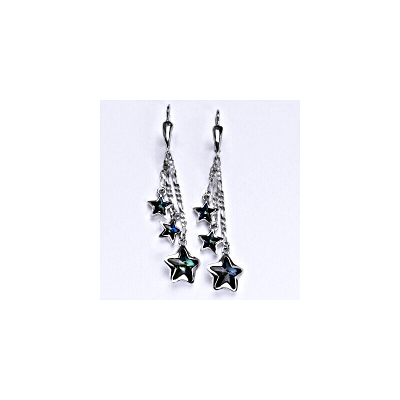 Čištín s.r.o. Náušnice stříbrné s krystaly Swarovski bermuda