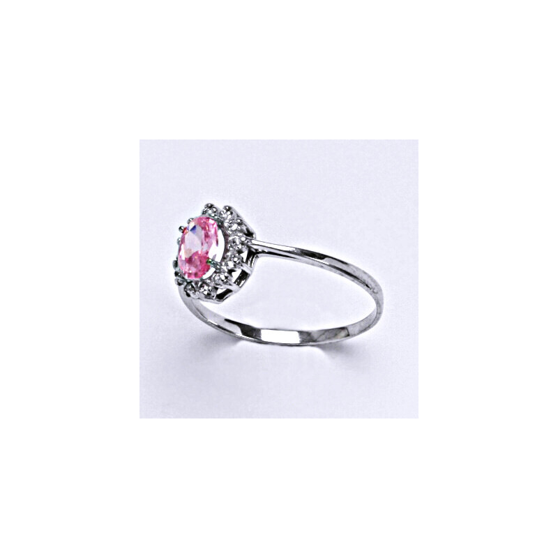 Čištín s.r.o. Zlatý prsten Kate ,bílé i žluté zlato ,zirkon pink