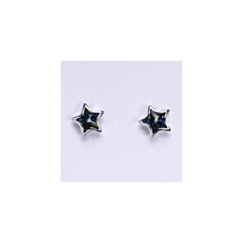 Čištín s.r.o. Stříbrné náušnice na šroubek se Swarovski bermuda