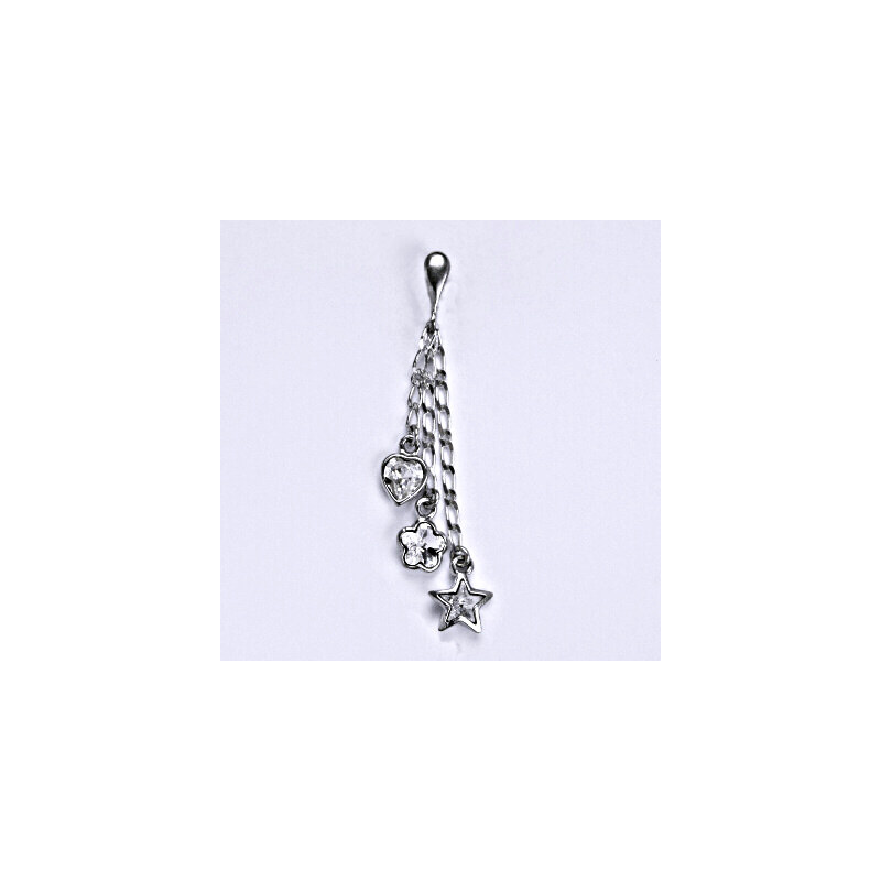 1 Stříbrný přívěšek s krystaly Swarovski, kytička,srdce 15944517