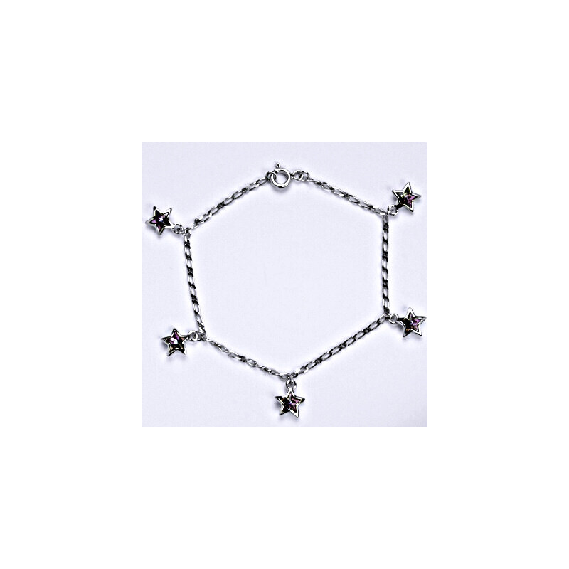 Stříbrný náramek se Swarovski krystaly vitrail light, 15944532