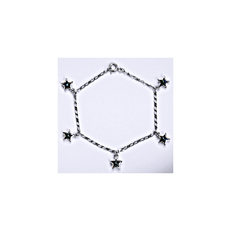 Stříbrný náramek se Swarovski krystaly bermuda blue, 15944533