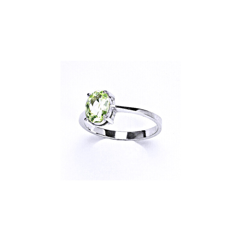 Stříbrný prsten , zirkon chryzolit 8x6 mm - T 1245 15944550