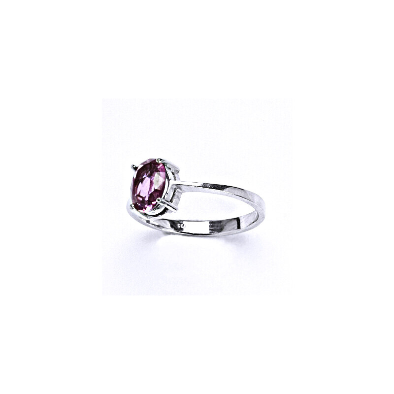 Stříbrný prsten, zirkon fuchsia 8x6 mm - T 1245 15944551