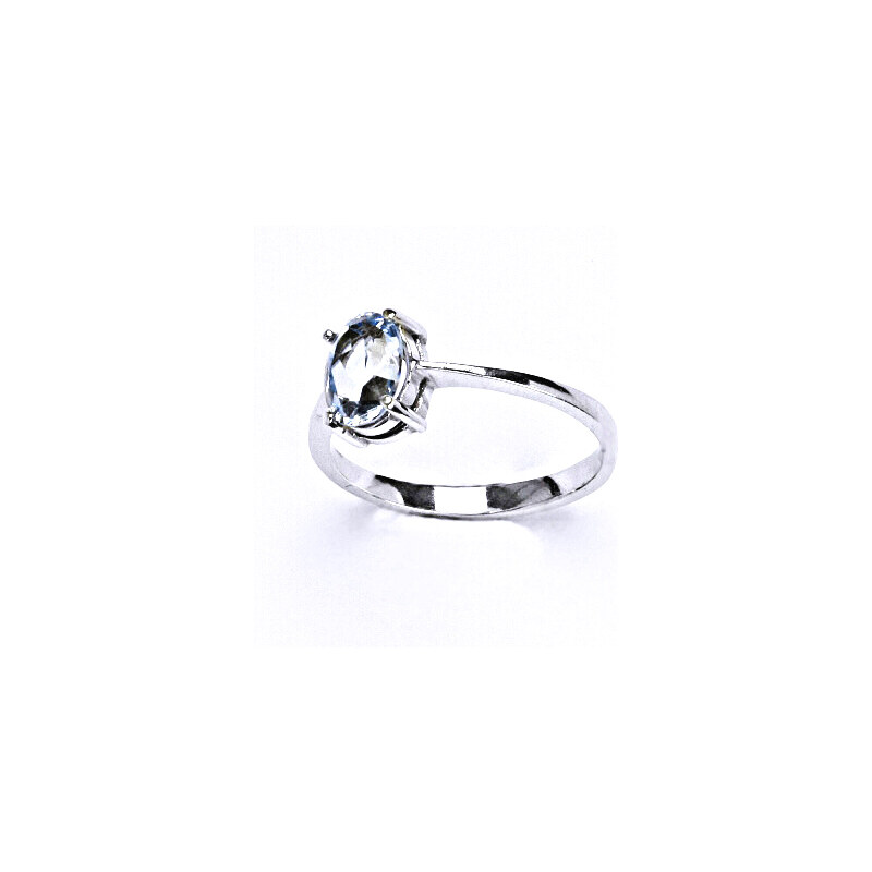 Stříbrný prsten, zirkon akvamarín 8x6 mm - T 1245 15944553