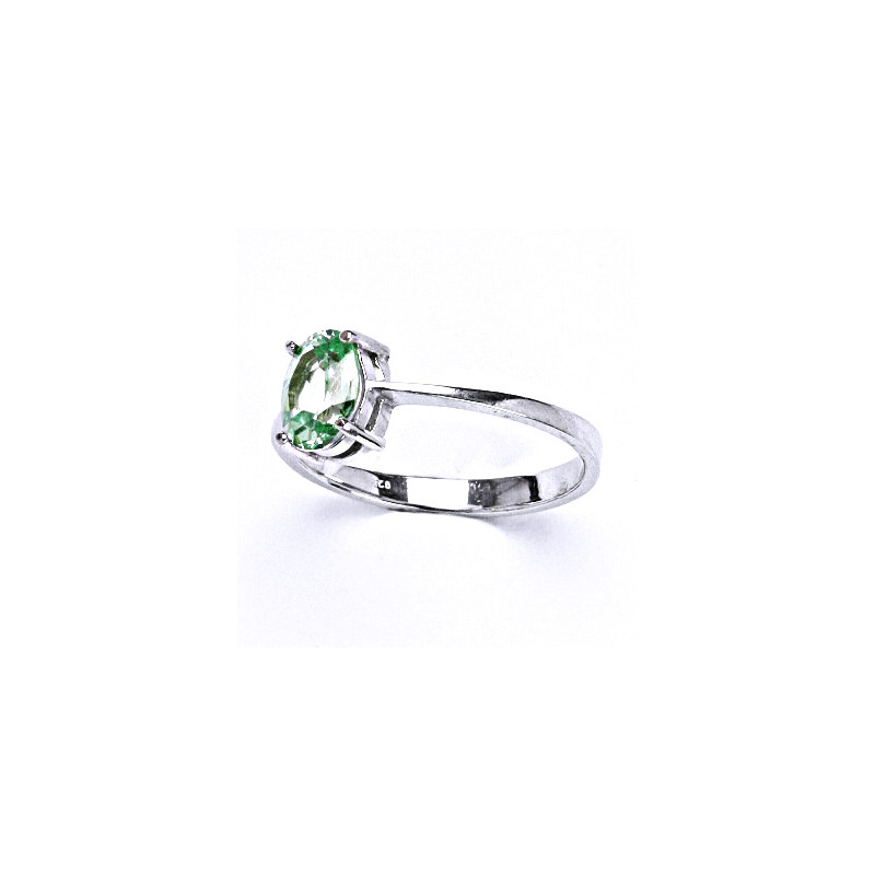 Stříbrný prsten, zirkon peridot 8x6 mm - T 1245 15944554