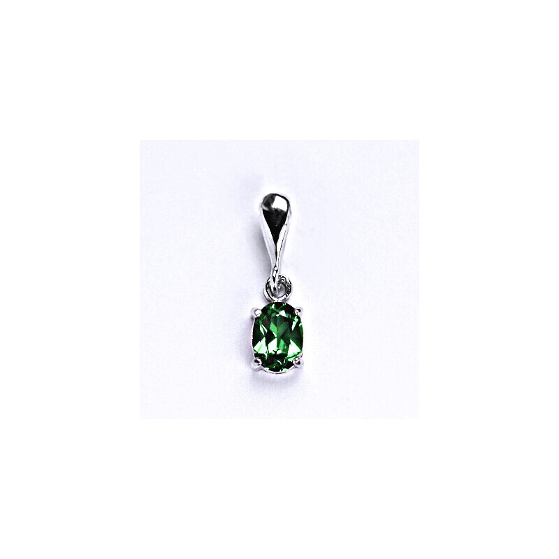 Čištín s.r.o. Stříbrný přívěsek , syntetický zirkon emerald - P