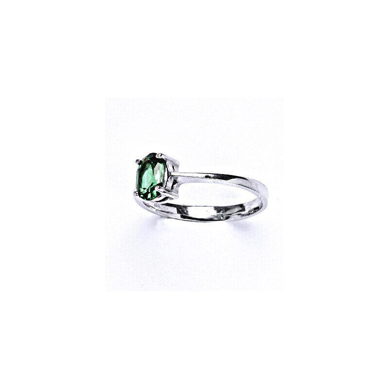 Stříbrný prsten se syntetickým zirkonem emerald 7x5 mm, 15944582