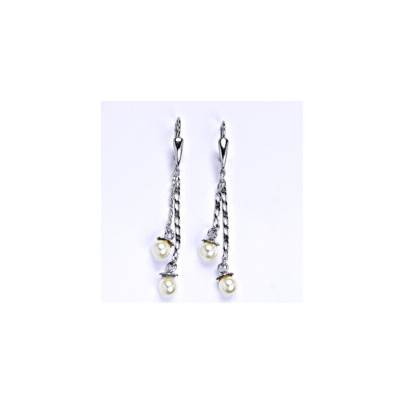 Čištín s.r.o. Náušnice stříbrné se Swarovski white perlou 6 mm,