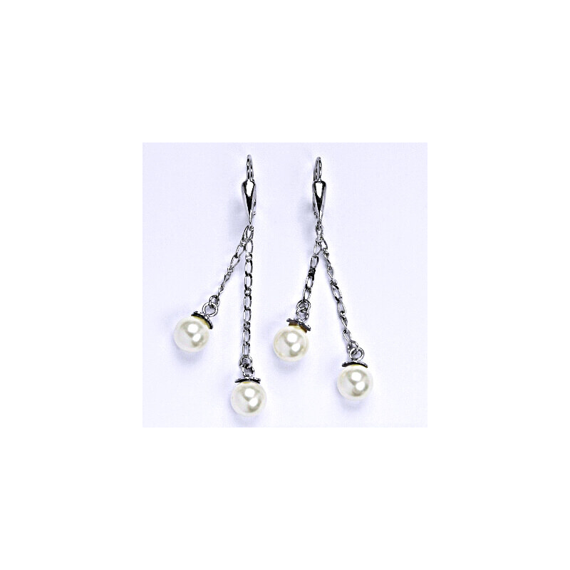 Čištín s.r.o. Náušnice stříbrné se Swarovski white perlou 8 mm,