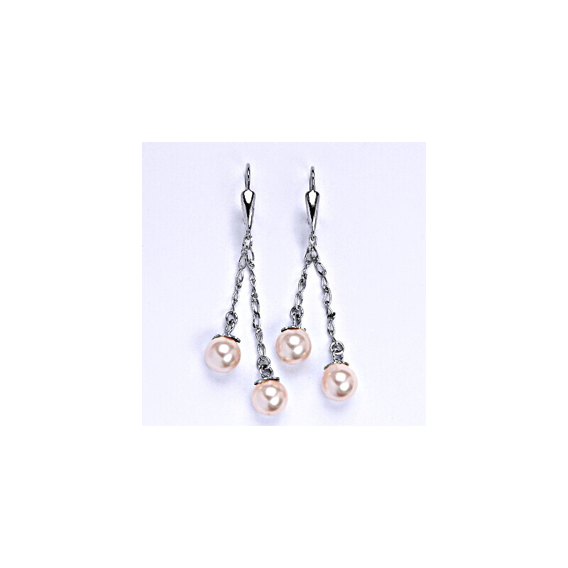 Čištín s.r.o. 1 Náušnice stříbrné se Swarovski rosaline perlou 8