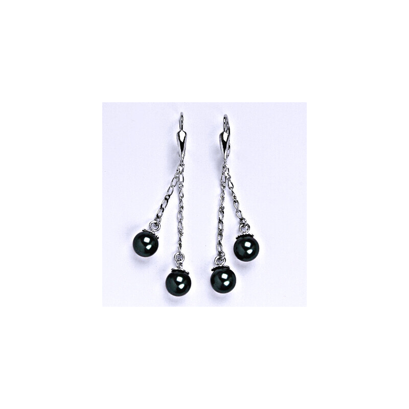 Čištín s.r.o. Náušnice stříbrné se Swarovski tahitian-look