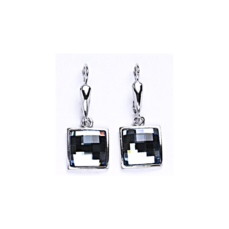 Čištín s.r.o. Náušnice stříbrné s krystalem Swarovski akvamarin.