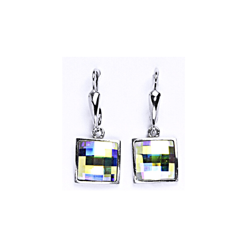 Čištín s.r.o. Náušnice stříbrné s AB krystalem Swarovski. šperk