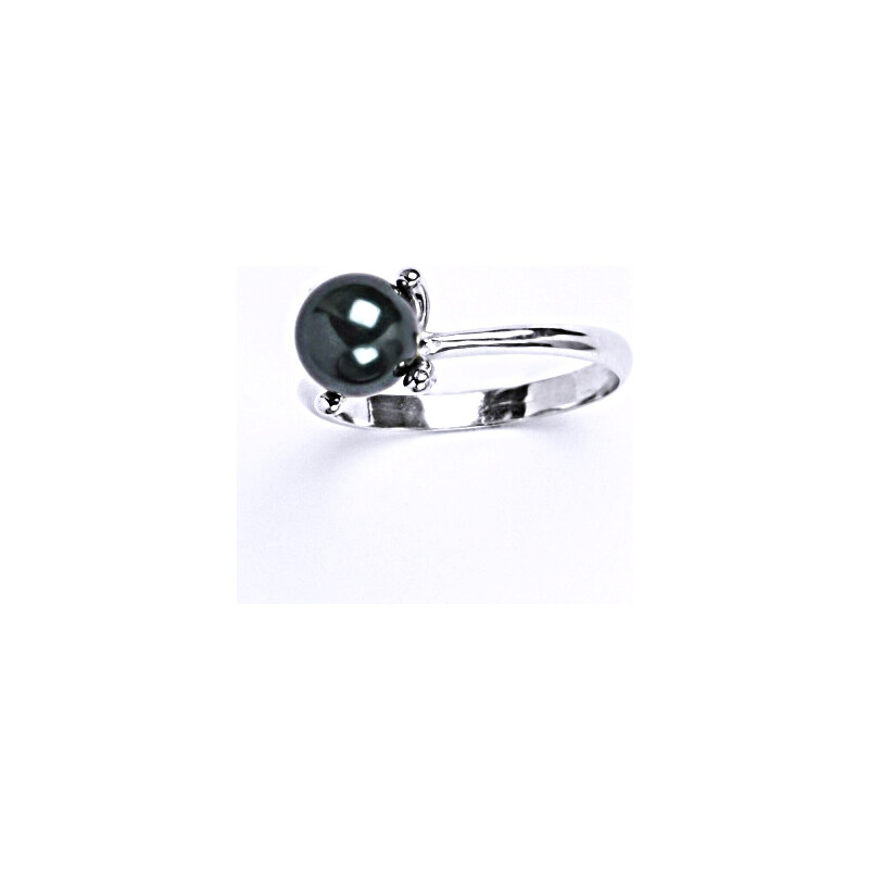 Čištín s.r.o. Stříbrný prsten se Swarovski perlou tahiti T 1400