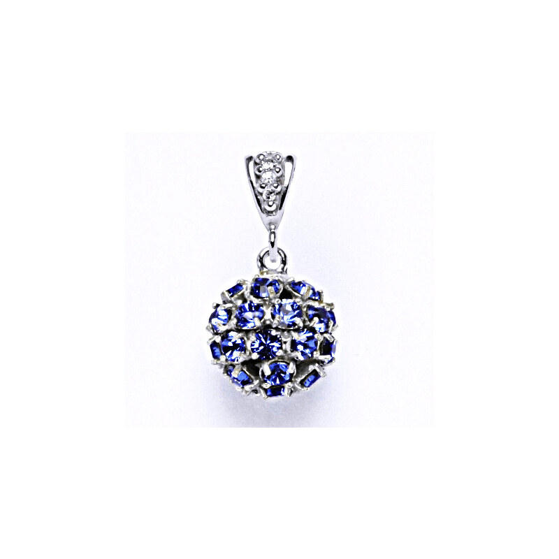 Čištín s.r.o. Koule se Swarovski krystalem sapphire přívěsek