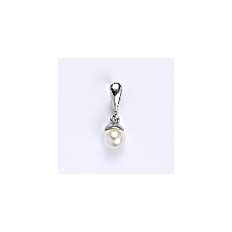 Stříbrný přívěšek se Swarovski bílou perlou 6 mm, P 1397 15944838