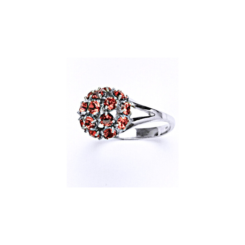 Čištín s.r.o. Stříbrný prsten s krystalem swarovski paparadscha