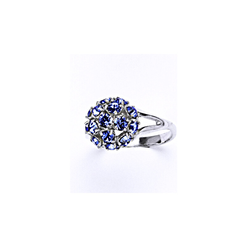 Čištín s.r.o. Stříbrný prsten s krystalem swarovski sapphire, T