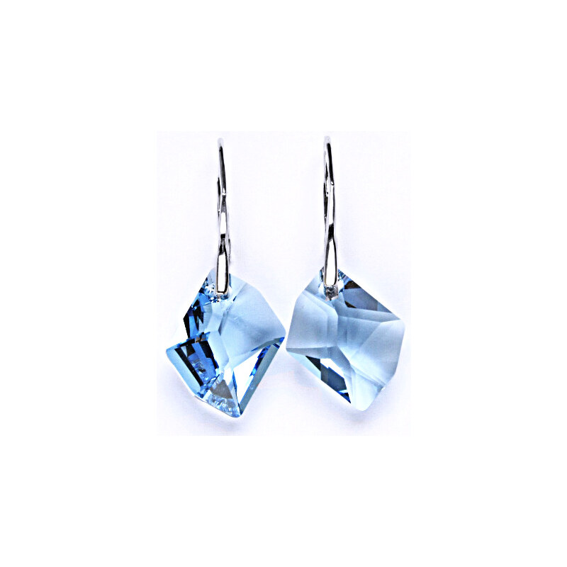 Čištín s.r.o. Stříbrné náušnice s krystalem Swarovski aquamarine