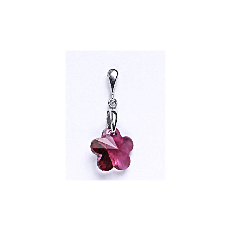 Čištín s.r.o. Stříbrný přívěšek s krystalem Swarovski fuchsie