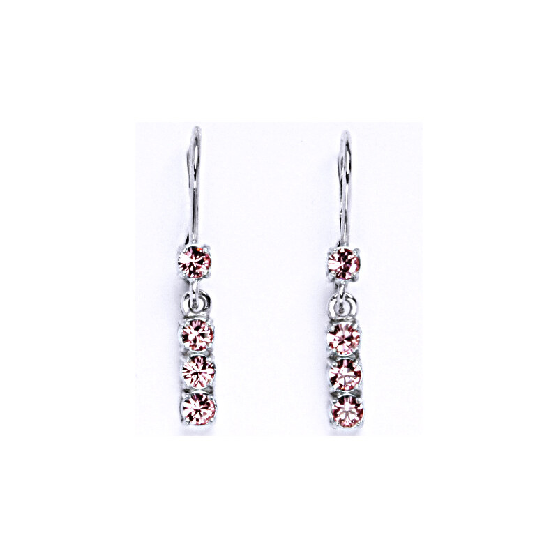 Čištín s.r.o. Náušnice s krystalem Swarovski light rose,šperk