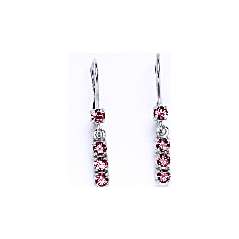 Čištín s.r.o. Náušnice s krystalem Swarovski fuchsie,šperk