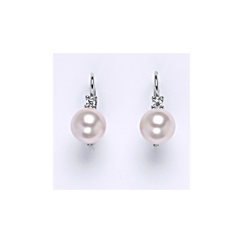 Stříbrné náušnice Swarovski perly rosaline 8 mm NK 1207 15944942