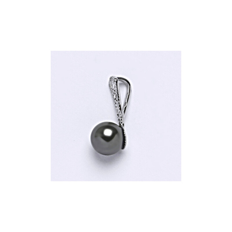 Čištín s.r.o. Stříbrný přívěšek Swarovski perla dark gray P 1241
