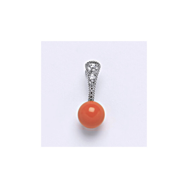Čištín s.r.o. Stříbrný přívěšek Swarovski perla coral P 1241