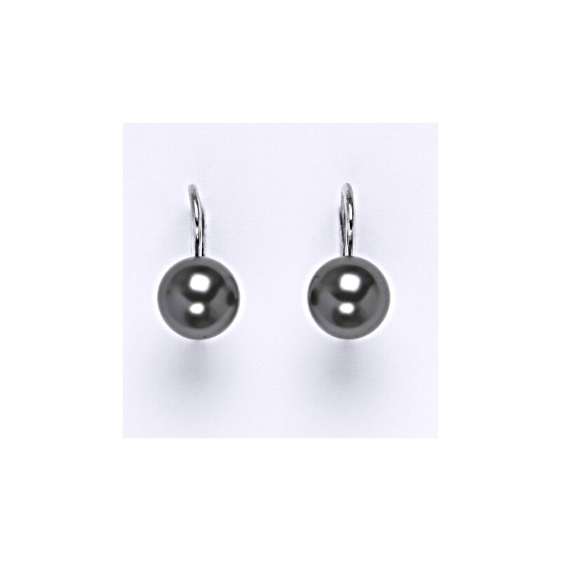 Čištín s.r.o. Stříbrné náušnice Swarovski perly dark gray 8 mm