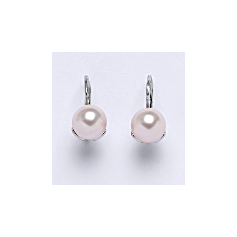 1 Stříbrné náušnice Swarovski perly rosaline 8 mm NK 15944968