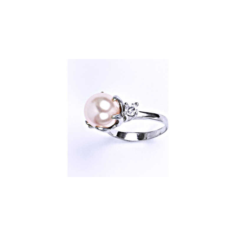 Čištín s.r.o. Stříbrný prsten se Swarovski perlou rosaline, T
