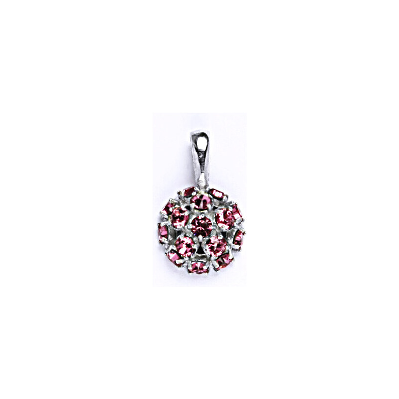 Čištín s.r.o. Přívěšek ze stříbra s krystalem Swarovski rose,