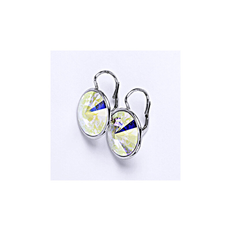 Čištín s.r.o. Stříbrné náušnice, AB krystal Swarovski - NK 1372