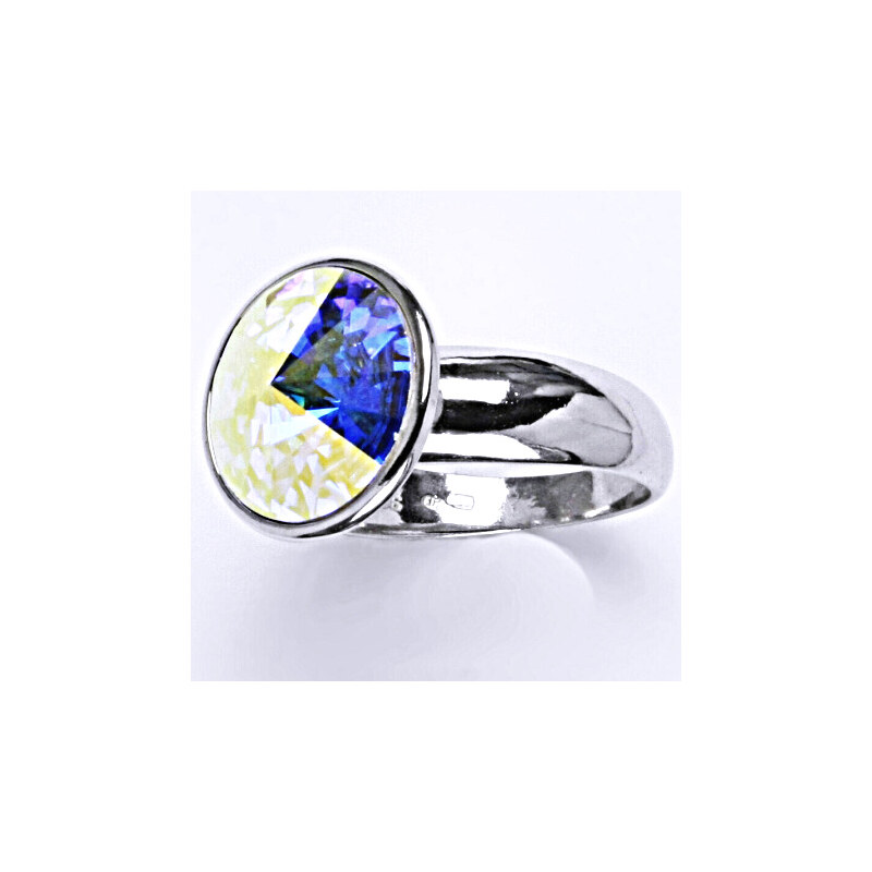 Čištín s.r.o. Stříbrný prsten,Swarovski AB krystal - T 1372