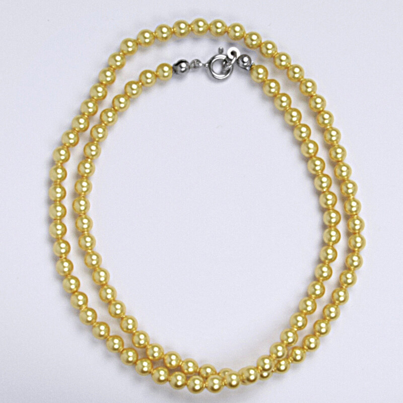 Náhrdelník, Swarovski perly gold, stříbro, 45 cm 15945047