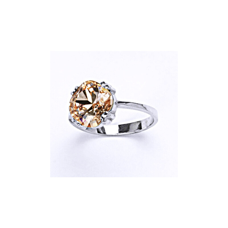 Čištín s.r.o. Prsten stříbrný se Swarovski krystalem light peach