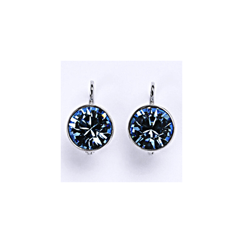 Čištín s.r.o. Stříbrné náušnice se Swarovski krystalem akvamarín