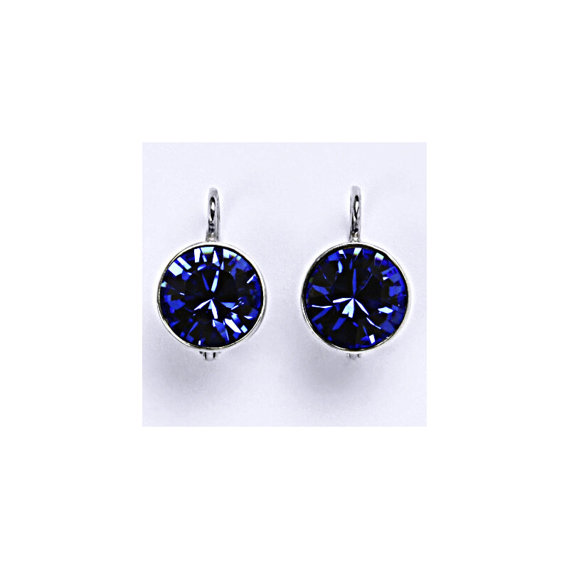 Čištín s.r.o. Stříbrné náušnice se Swarovski krystalem saphire