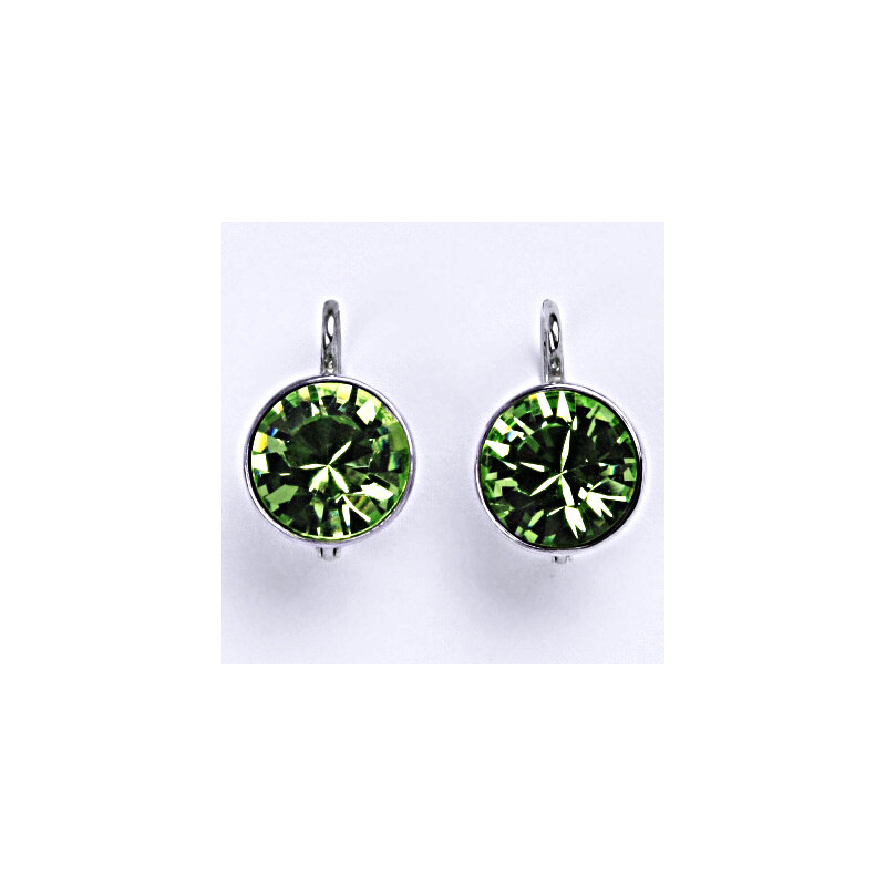 Čištín s.r.o. Stříbrné náušnice se Swarovski krystalem peridot